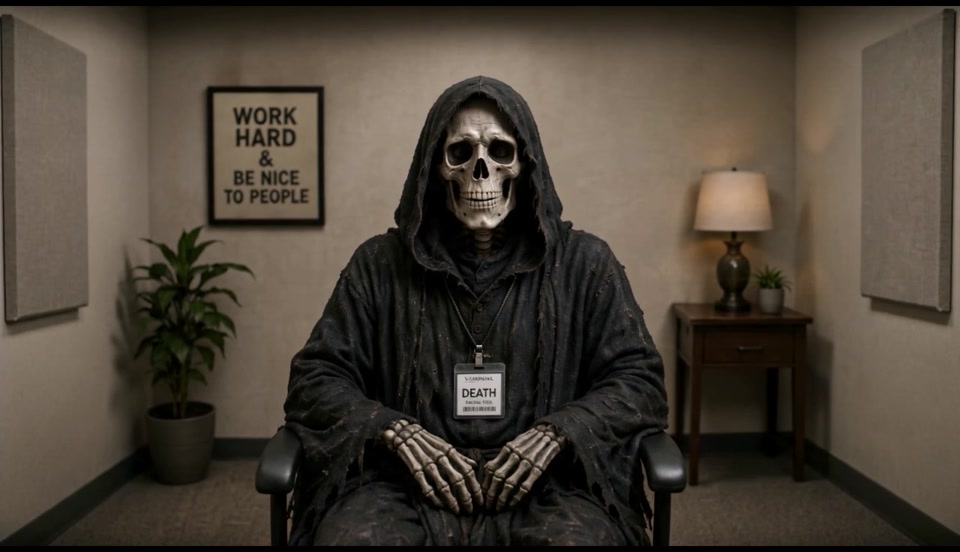 A frame from Out of Office